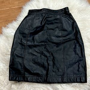 Leather mini skirt